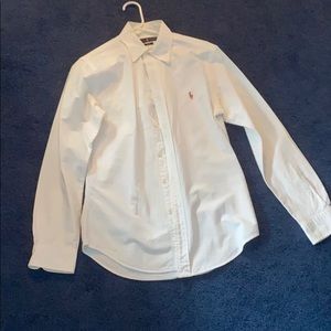 men’s white polo shirt